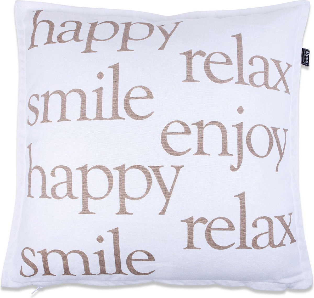 In The Mood Sierkussen Print Happy ivoor polyester