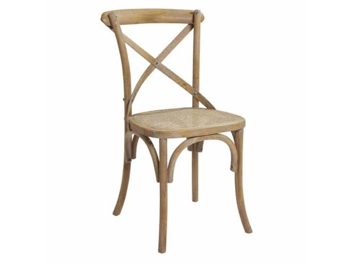 Loberon Stuhl Kary, braun Sitzfläche aus Rattan, Reizvoller Antik-Look, Antik-Finish