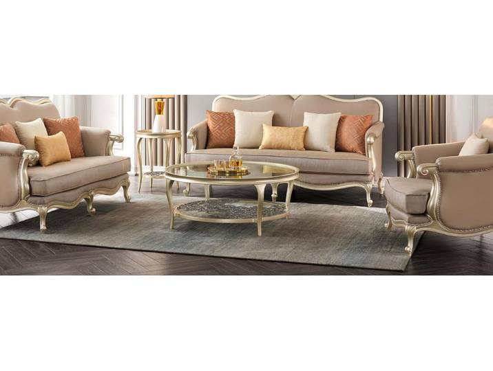 JVmoebel Couchtisch Runder Goldtisch aus Edelstahl – Elegantes Design für Ihr Wohnzimmer (Packung), Made in Europa