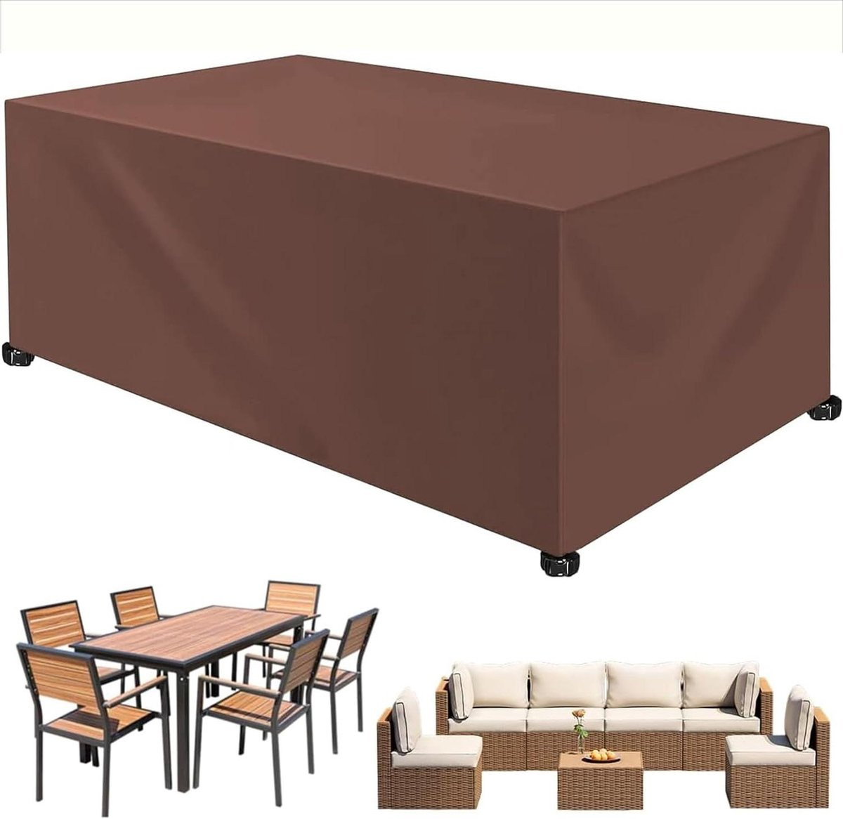 Bruine Tuinmeubelhoes - Waterdichte en Winddichte Beschermhoes voor Outdoor Meubels - 270 x 270 x 270 cm