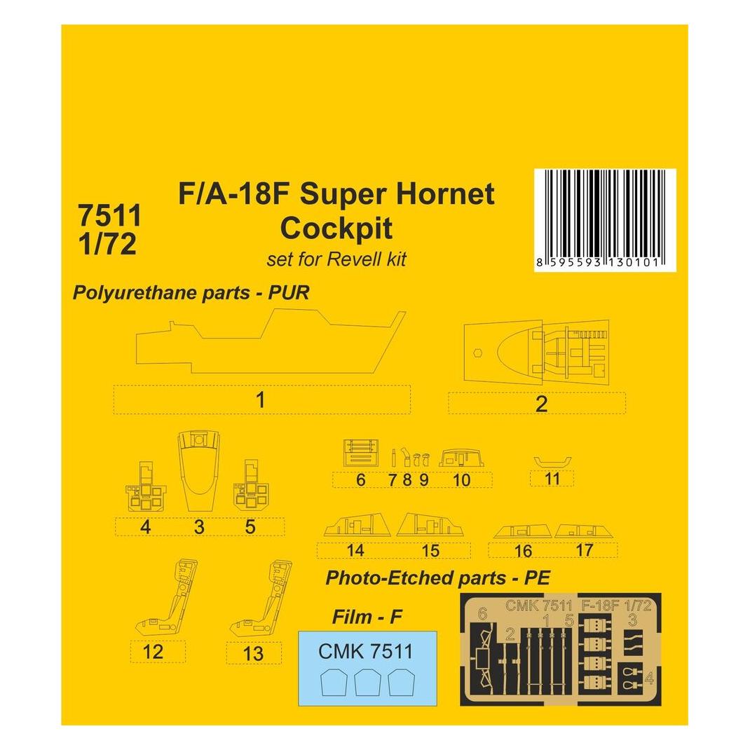 CMK F/A-18F Super Hornet Cockpit 1/72 / for Revell kit (7511)