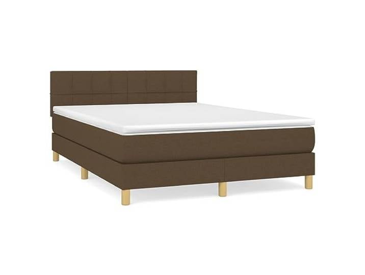 PUGYNBK Boxspringbett, 140 x 190 cm, mit Federkernmatratze Verstellbares Kopfteil, mittlere Festigkeit, atmungsaktiver Stoff, weicher Schutz, inklusive Anleitung (evtl. nicht in