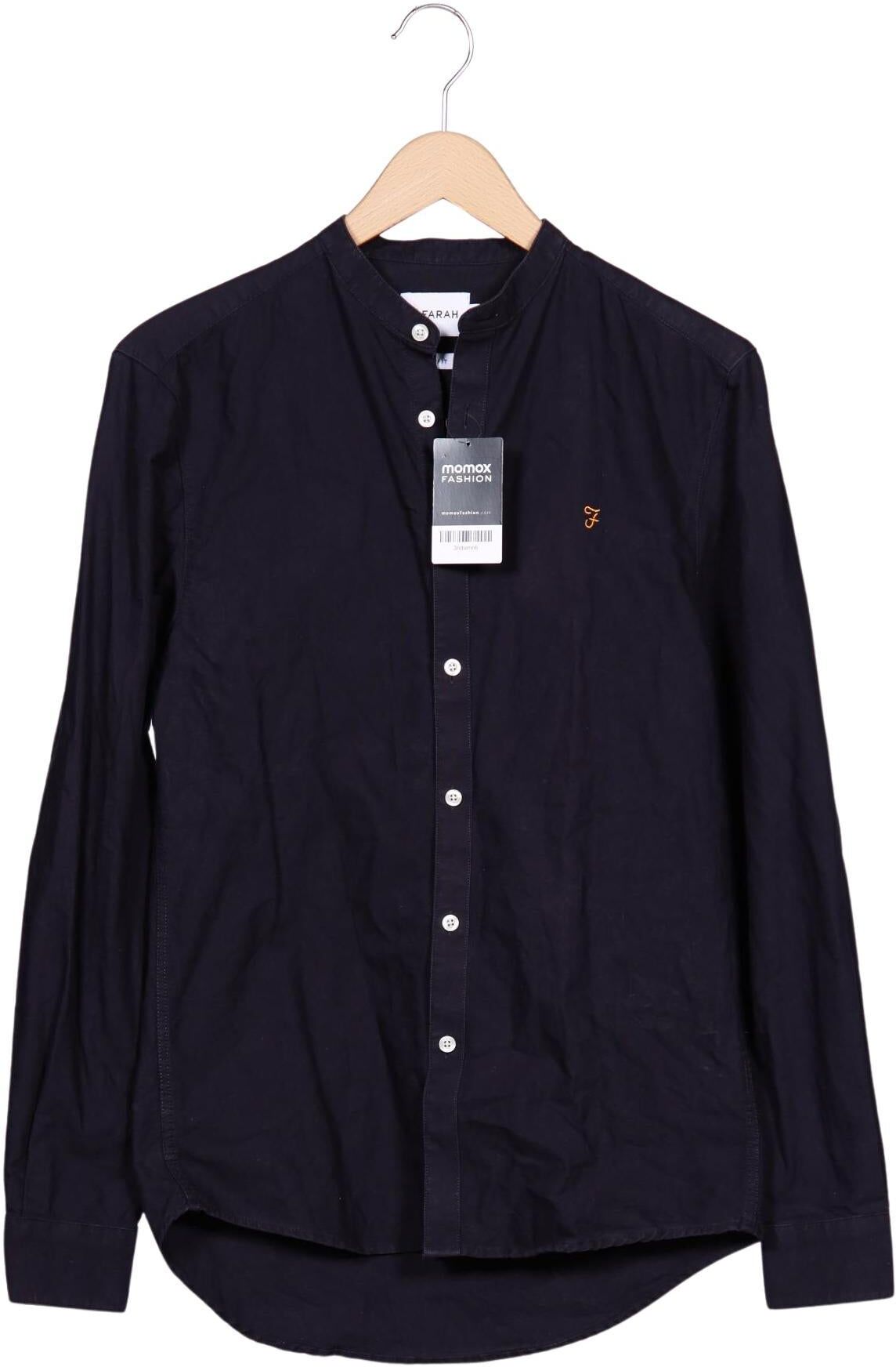Farah Herren Hemd, Marineblau, Gr. S, Baumwolle - Second Hand