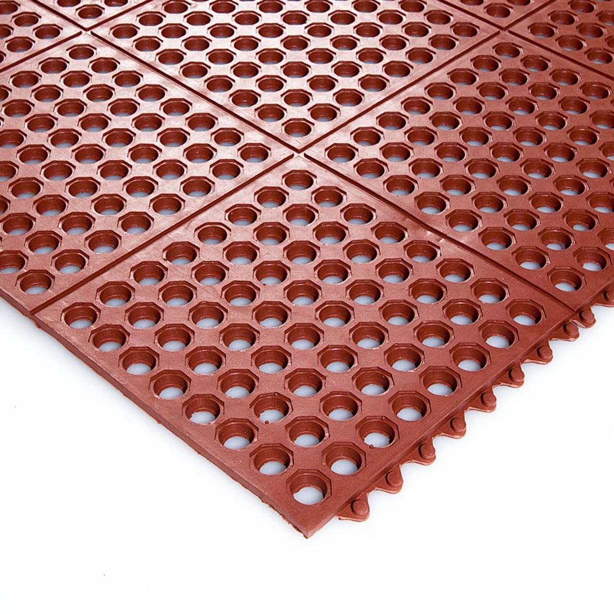 Rubbermagazijn Anti vermoeidheidsmat Rood 90 x 90 cm Schakelbaar Werkplaatsmat