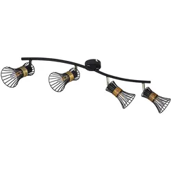 Decken Leuchte dimmbar SCHWARZ GOLD Spot Strahler schwenkbar Fernbedienung Lampe im Set inkl. RGB LED Leuchtmittel