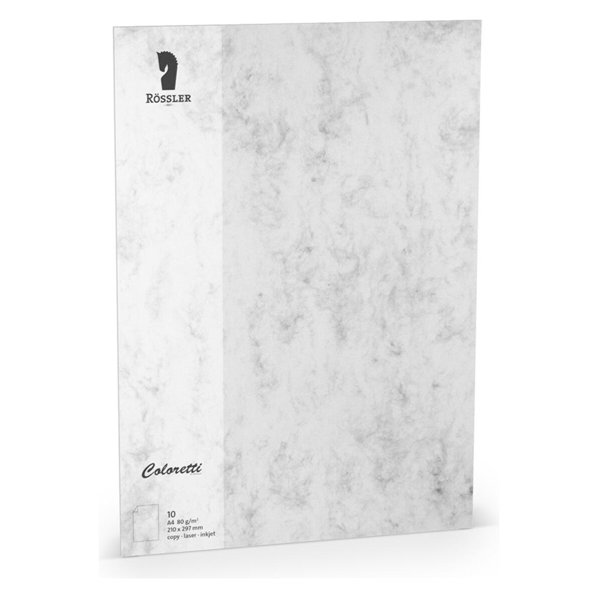Rössler Briefbogen A4 80g 10ST grau marmora (10 Stk.) (220701514)