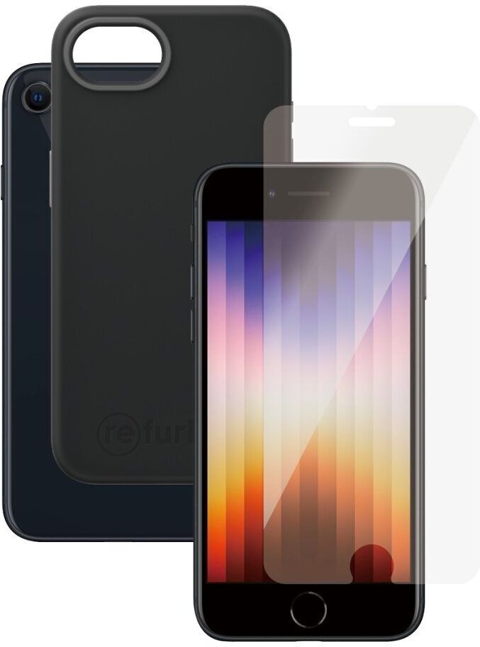 Bundle   coque de téléphone noire & Protection d'écran   iPhone 7/8/SE (2020/2022) - Refurbished