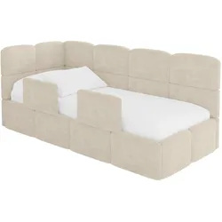 EINZELLBETT Jugendbett mit Bettkasten, Rechts - KIVY 90x200 Beige