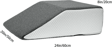 Uplift Essentials Memory Foam Leg Elevating Pillow For Rest & Side Sleeping gray white