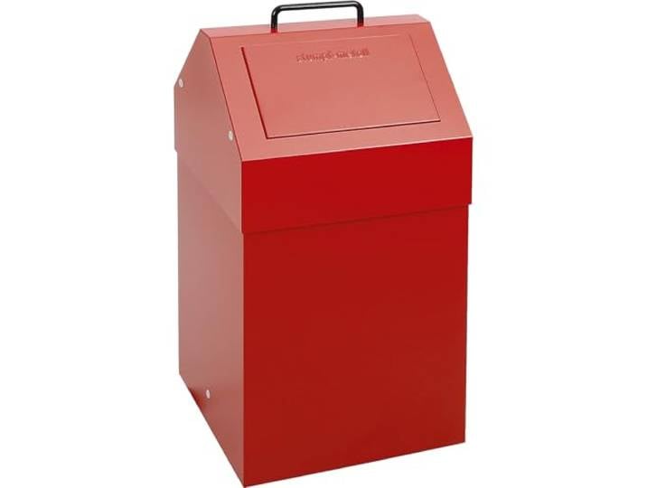 Kaiser + Kraft Wertstoffbehälter mit Einwurfklappe Volumen 45 l, rot, BxH 330 x 640 mm, stationär