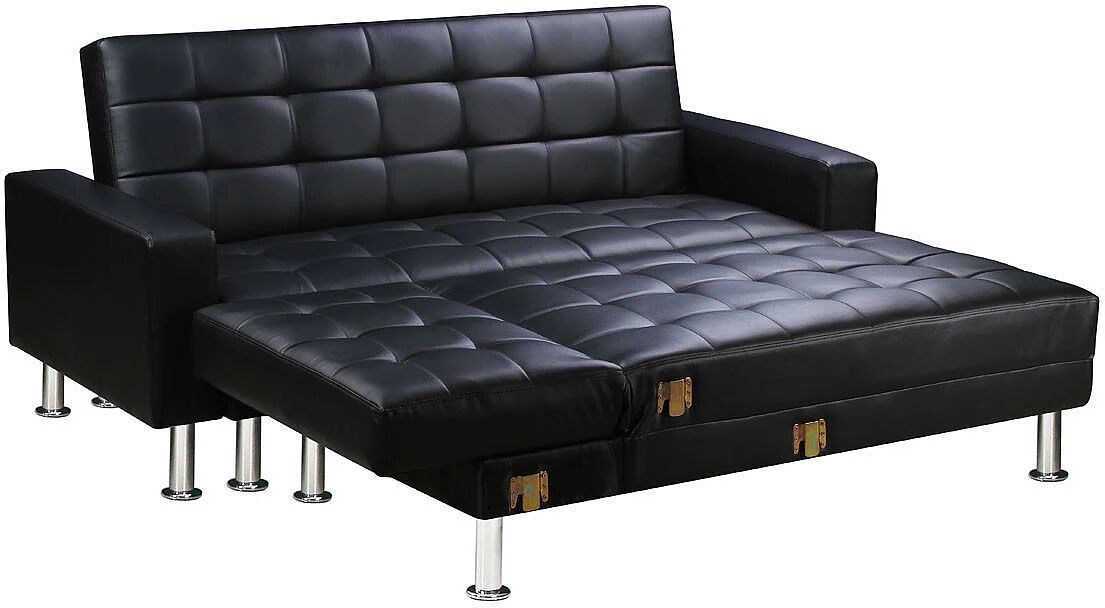 Habitat et jardin Sofá esquinero convertible y reversible "Theo" - 4 plazas - Negro