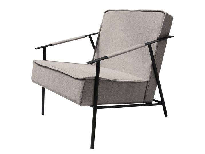 Fauteuil Canoas II Gris/Gris Tissu Idis 66 x 75 x 75cm