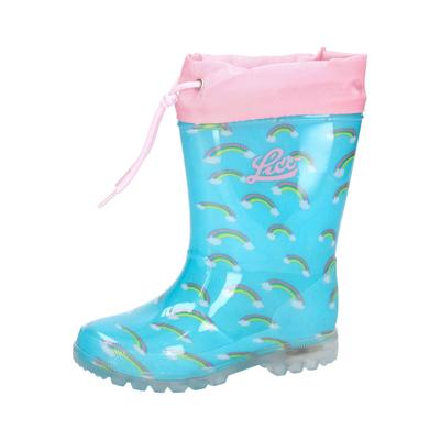 Gummistiefel LICO "Stiefel Power Blinky", Mädchen, Gr. 25, blau, Synthetik, Schuhe Gummistiefel