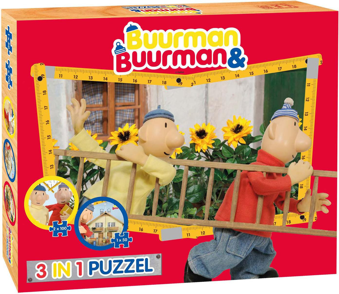 Lobbes Puzzle Buurman & Buurman 3-in-1 kartonnen speelgoed voor kinderen
