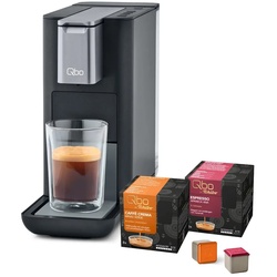 Tchibo Qbo ESSENTIAL Kapselmaschine inkl. 16 recyclebare Qbo Kapseln, Dark Stone