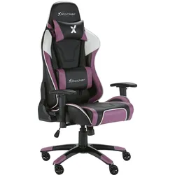 X Rocker Chaise de jeu eSport Agility Sport avec ajustement ergonomique Mauve, Gaming Stuhl, Schwarz