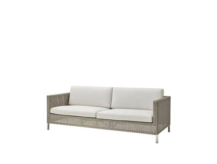 Cane-line Connect Sofa 3-Sitzer Taupe, Kissen-Set Cane-Line Matt white