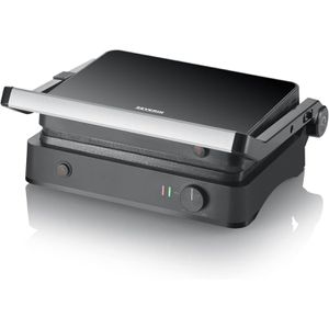 Severin Kontaktgrill KG 2398 Lite, 1800 W, gerillte antihaftbeschichtete Grillplatten