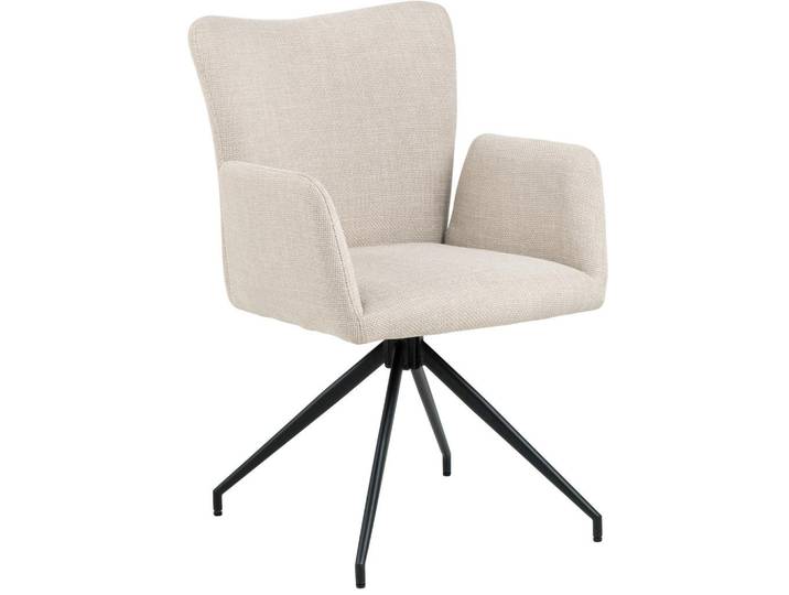 P & B Armlehnstuhl, Beige, Textil, Drehkreuz, 57.5x86x61.5 cm, Esszimmer, Stuhl, Polsterstühle