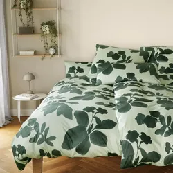 elegante Interlock Jersey Bettwäsche Shadows forest green Kissenbezug einzeln 40x80 cm - grün