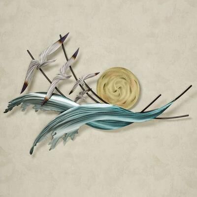 Copper Art Inc. Wave Riders Wall Sculpture Blue , Blue