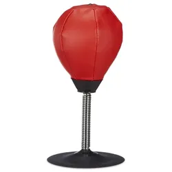 Relaxdays Punchingball Tisch Rot,Schwarz,Silber