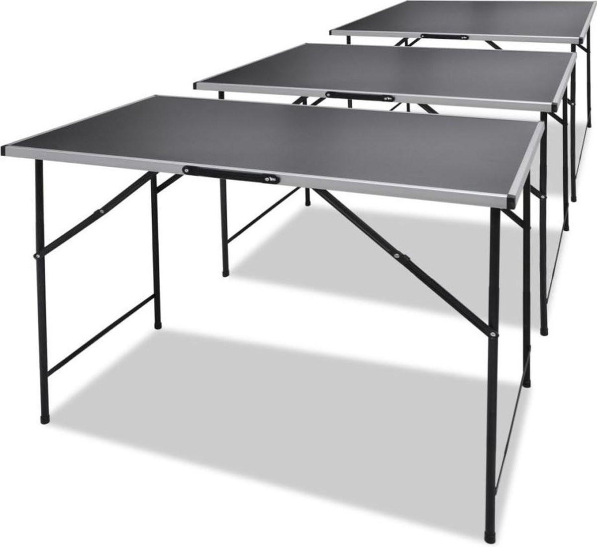 vidaXL Set van 3 inklapbare behangtafels