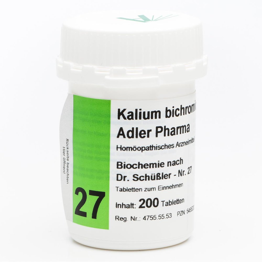 Adler Pharma Produktion und Vertrieb GmbH Biochemie Adler 27 Kalium bichr.D12 Ad.p. Tabletten 05455202