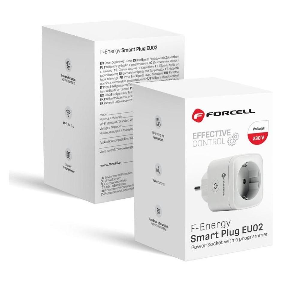 Forcell F-Energy EU02 Smart Plug - 230 V, WLAN  mit Tuya, Amazon und Alexa - Weiss (59309087)