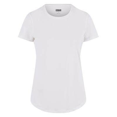 T-Shirt URBAN CLASSICS "Urban Classics Ladies Sports Tee Ladies Sports Tee", Damen, Gr. S, weiß, 88% Nylon, 12% Elasthan, unifarben, normal, Rundhals, Shirts T-Shirt