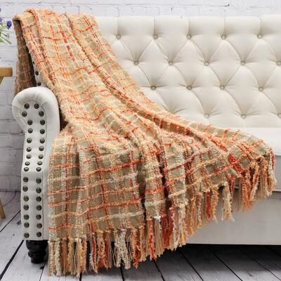 Home Soft Things Multicolor Chenille Throw Blanket