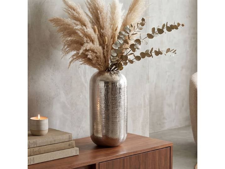 Vase décoratif Walhe 45cm Argenté/Argenté
