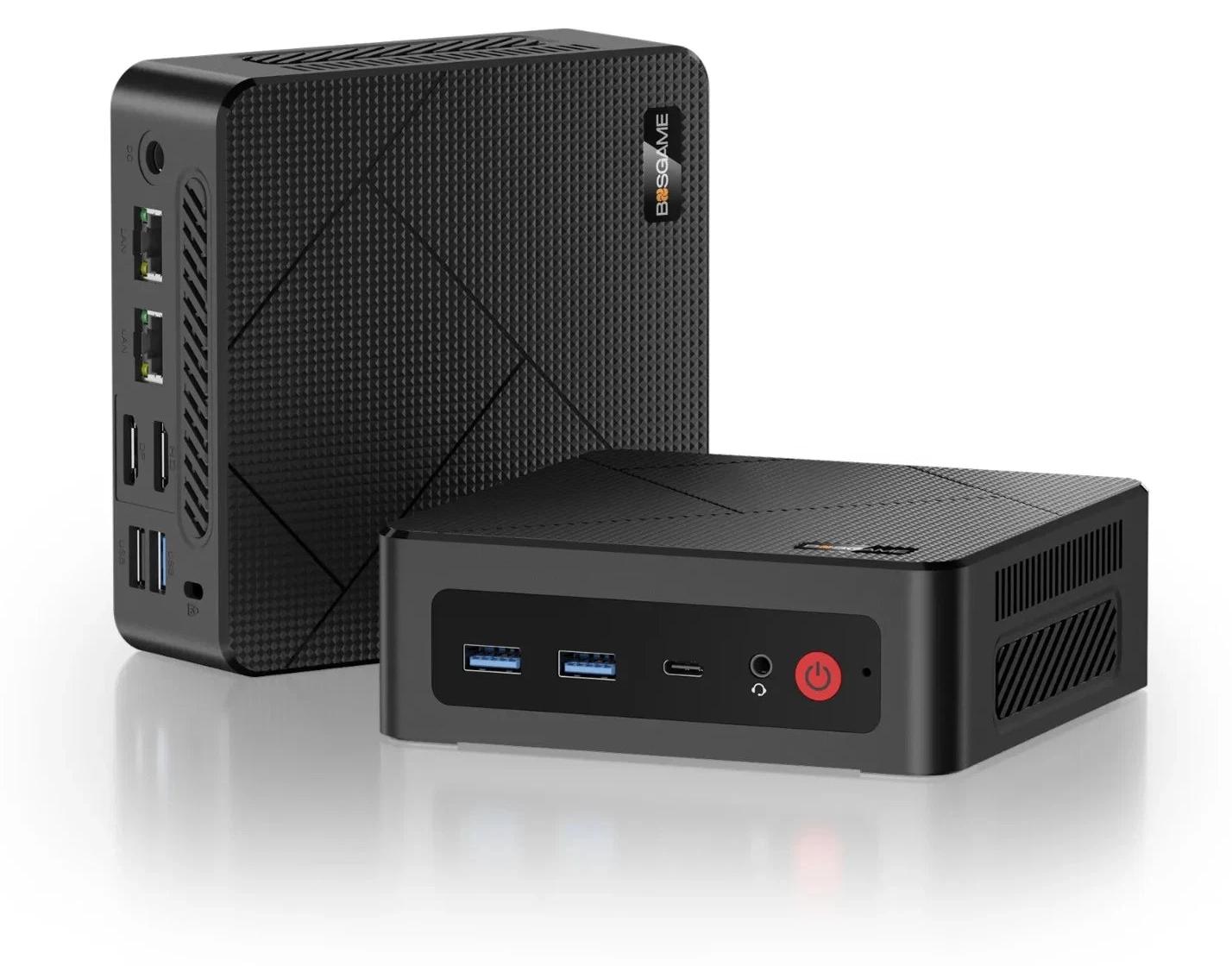 Bosgame E4 Mini PC AMD Ryzen 5 3550H 16GB RAM 512GB SSD Dual LAN WiFi Windows 11 Pro 4K Streaming Media Center Home Office Studium - BuyPlugGo