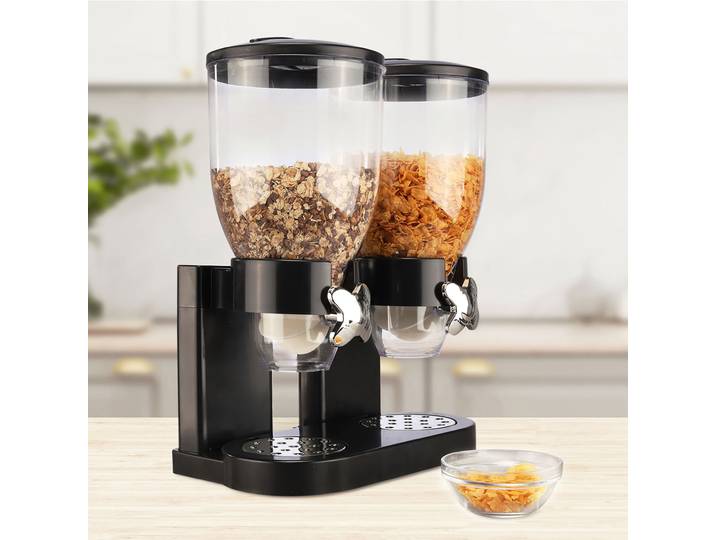 Müslispender mit 2 Behältern je 3,5 L, schwarz
