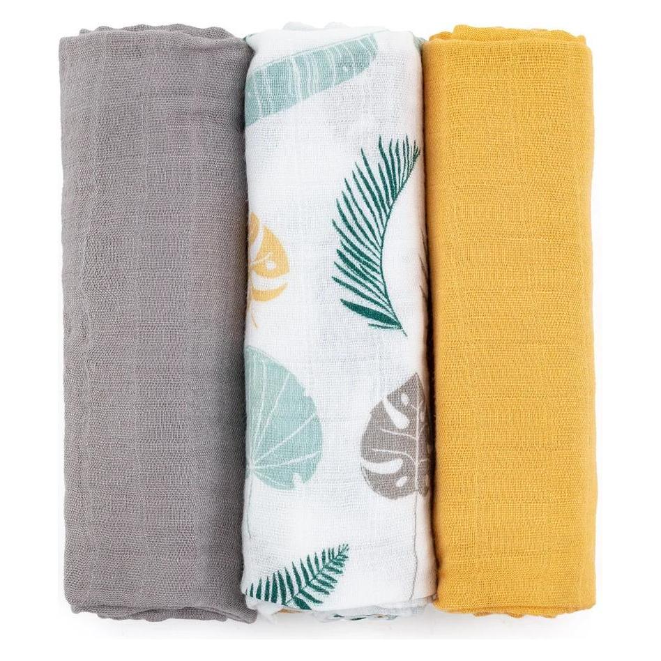 Petite&Mars Moussy Cloth Diapers in Ochre Leaves - 68 x 68 cm, 3 pcs (68 x 68 cm) (56433560)