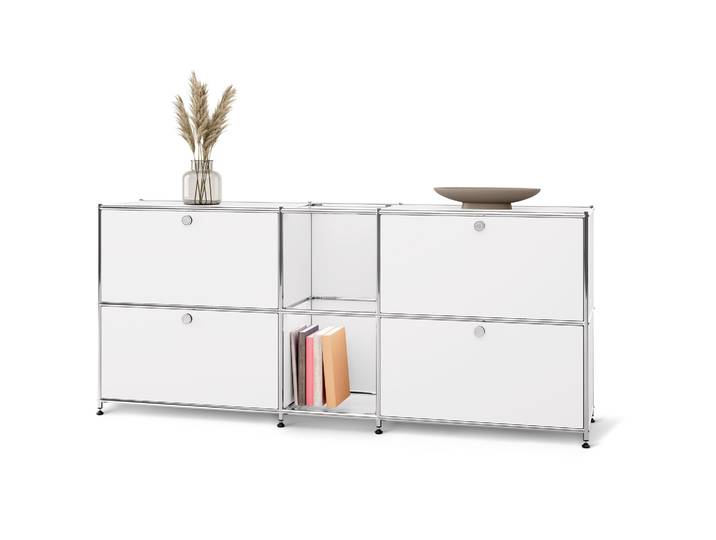 Tchibo - Sideboard Metall »Cn3« mit 4 Klappenfächern - 190x40x82,5cm - chrom -
