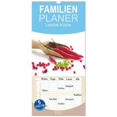 Familienplaner 2027 - Leichte Küche mit 5 Spalten (Wandkalender, 21 x 45 cm) CALVENDO