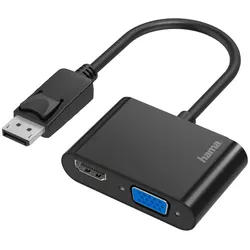 Hama 00200334 Videokabel-Adapter DisplayPort HDMI + VGA (D-Sub) Schwarz