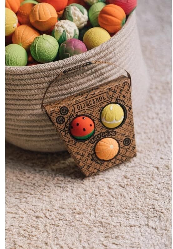 Lernspielzeug "Oli&Carol Fruit Salad Baby Sensory Balls", Kinder, bunt (mehrfarbig), Gummi, Lernspielzeug Lernspielzeug mehrfarbig Einheitsgröße