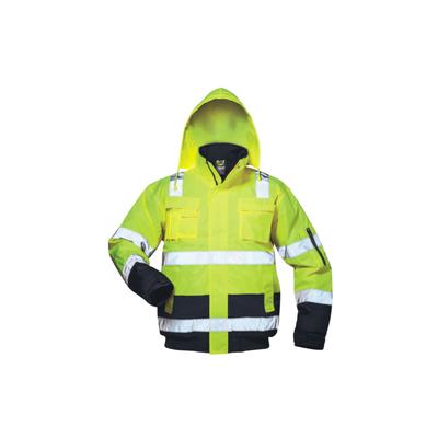 Arbeitsjacke SAFESTYLE "Warnschutz Piloten Axel", Herren, Gr. XL, gelb (gelb, marine), Obermaterial: 100% Polyester PES., Jacken