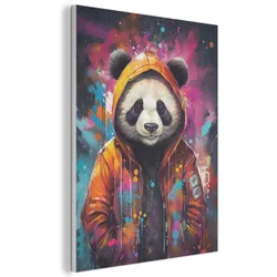 AKUSTIKBILD Panda - Jacke - Graffiti - Orange Kunstdruck Schlafzimmer 50x70 cm