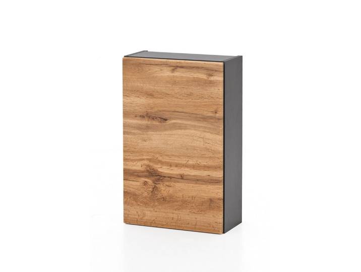 Basera® Hängeschrank Jolanda 40 cm breit Korpus: anthrazit, Front: Wotaneiche, Badezimmermöbel