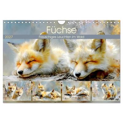 Füchse. Flauschiges Leuchten im Wald (Wandkalender 2027 DIN A4 quer), CALVENDO Monatskalender