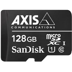 Axis Surveillance Card 128 GB (128 GB, microSDXC, U3, UHS-I), Speicherkarte, Schwarz, Weiss