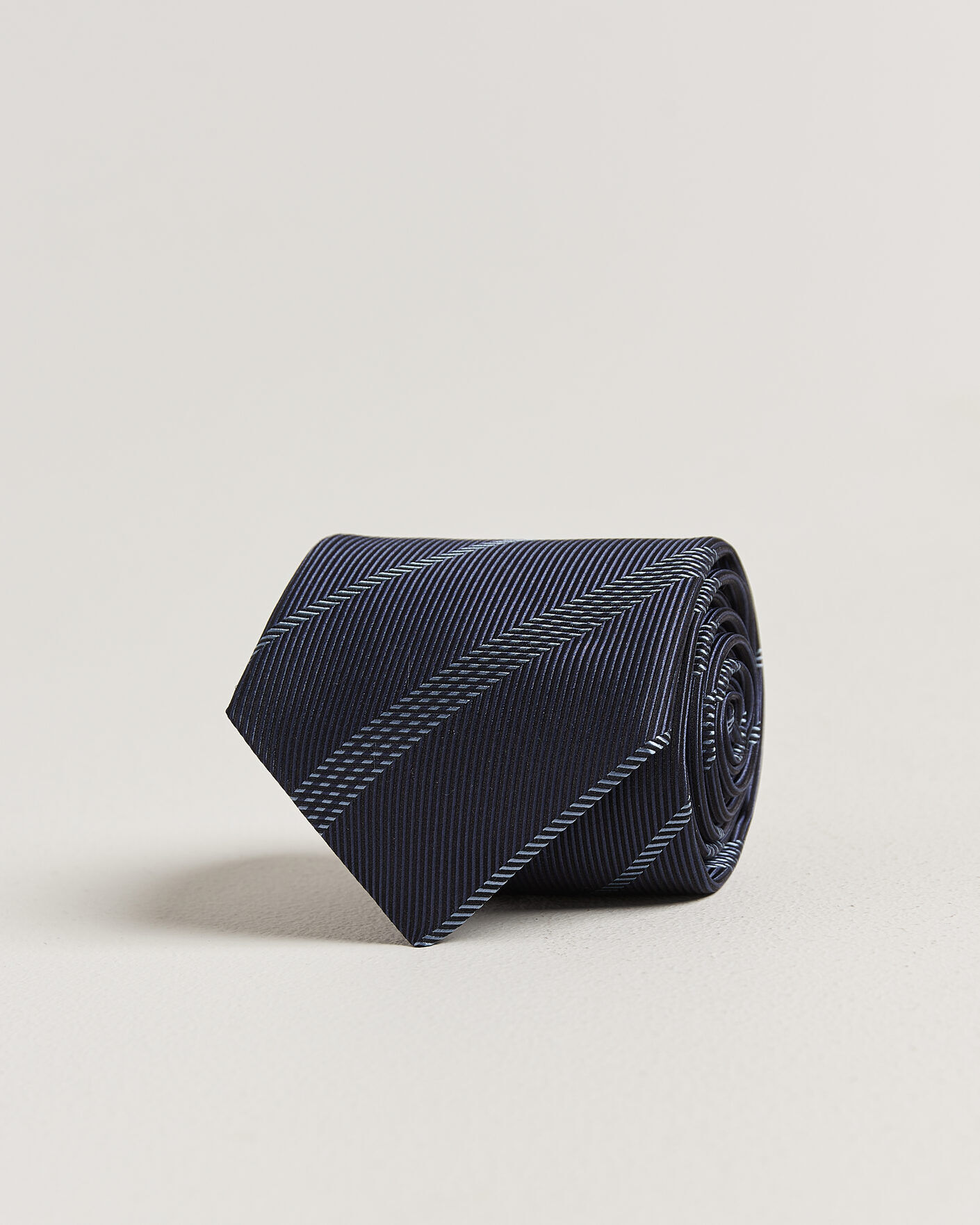 Canali Regimental Stripe Silk Tie Navy men One size Blå