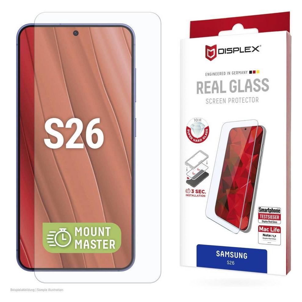 Displex Real Glass, 2D Panzerglas, MountMaster (1 Stk., Samsung Galaxy S26) (02227)