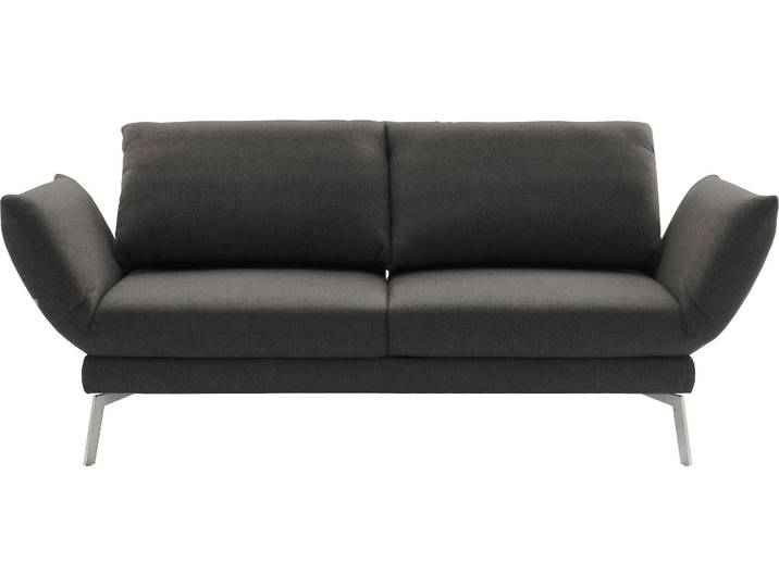 Multifunktionssofa, 100% Polyester, Schwarz, 248×225 cm, Drehsitzfunktion & USB-Anschluss, Schöner Wohnen-Kollektion