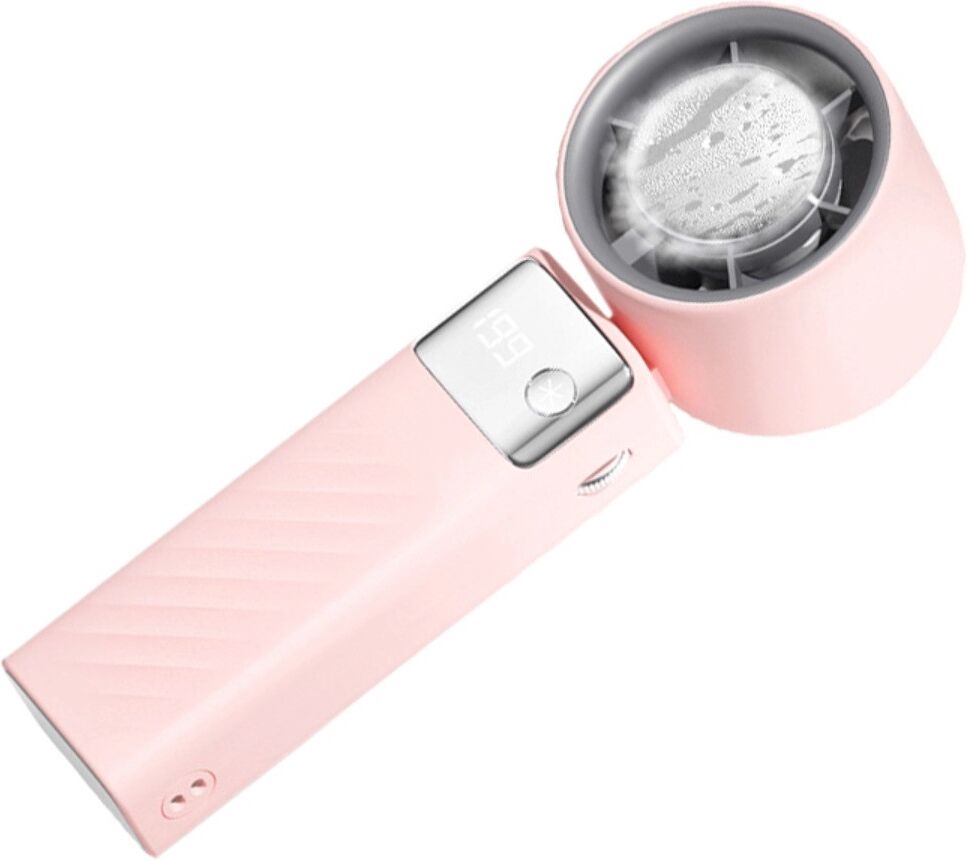 INF Mini-Kühlventilator mit Eis-Kompression — faltbarer, tragbarer Hand- und Tischventilator mit thermoelektrischer Rosa