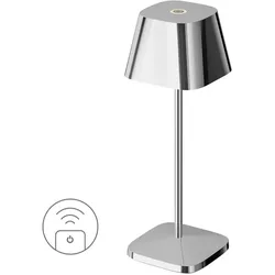 Villeroy & Boch Akku-Tischleuchte Neapel Micro RC Alu, Eisen, Stahl Metall Silber Chrom