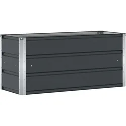Helloshop26 - Moderner ästhetisch ansprechender Pflanzkübel für drinnen und draußen 100 x 40 x 45 cm aus anthrazitfarbenem Stahl